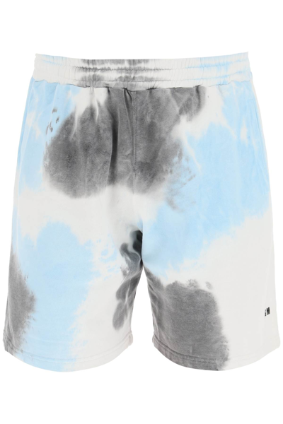 Msgm Tie Dye Pattern Bermuda In Blue
