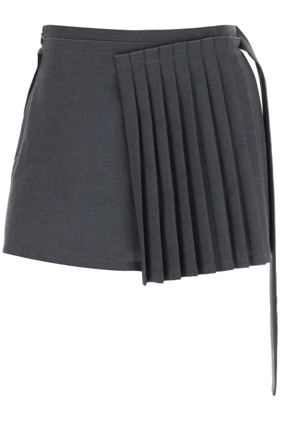 Shop N°21 Pleated Mini Skirt In Grey
