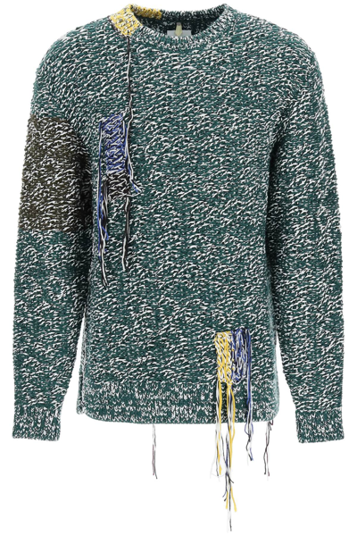 Shop Oamc 'astral' Jacquard Sweater In Green
