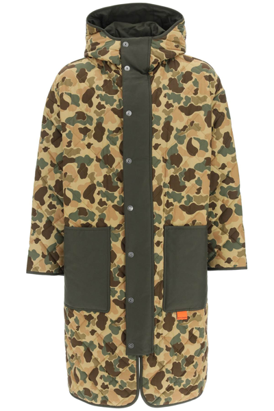 Shop Palm Angels Long Camouflage Parka In Multicolor