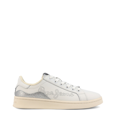 Shop Pepe Jeans Low Top Round Toe Sneakers In White