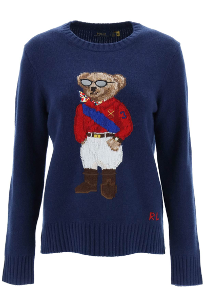 Polo Ralph Lauren Jockey Polo Bear Sweater In Blue | ModeSens