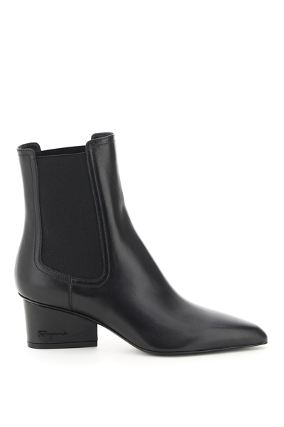 Shop Ferragamo Chelsea Boots In Black