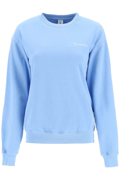 Shop Sporty And Rich Sporty Rich Drink More Water Sweatshirt In Blue