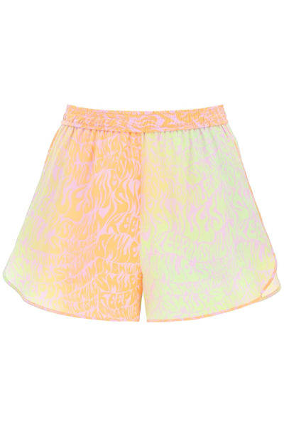 Shop Stella Mccartney Printed Silk Shorts In Multicolor