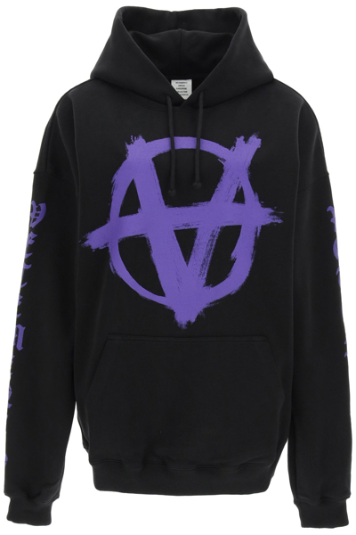 Shop Vetements Anarchy Gothic Logo Hoodie In Multicolor
