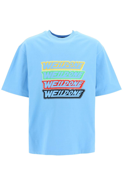 We11done Neon Green Graphic All Over T-Shirt