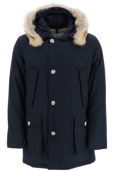 Shop Woolrich Arctic Padded Parka With Detachable Fur In Blue