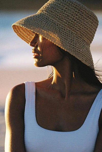 Vitamin A Cannes Straw Bucket Hat In Natural | ModeSens
