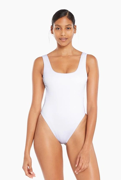 Vitamin A Reese Scoop-back One-piece Swimsuit In White Ecotex | ModeSens