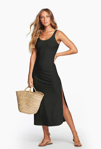 Shop Vitamin A West Organic Rib Tank Dress In Black Organic Rib