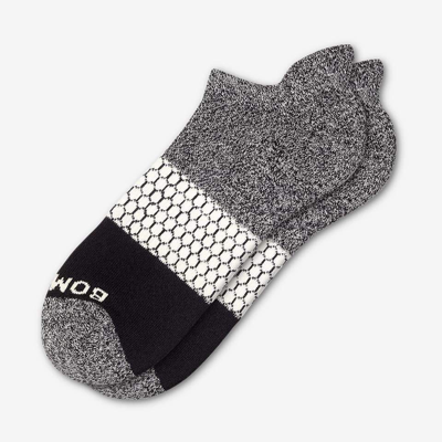 Shop Bombas Tri-block Ankle Socks In Marled Dark Grey And Cream