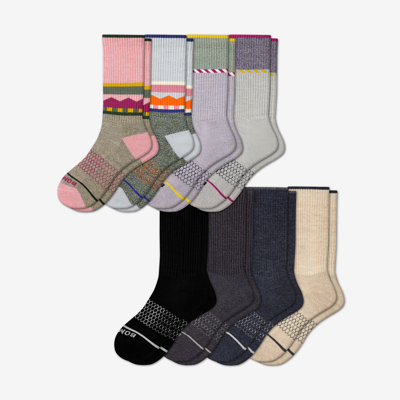 Shop Bombas Merino Wool Blend Calf Sock 8-pack In Olive