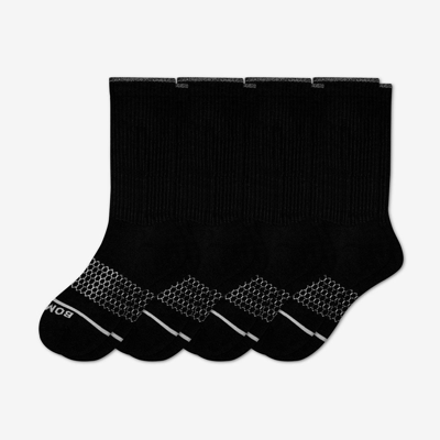 Shop Bombas Merino Wool Blend Calf Sock 4-pack In Black