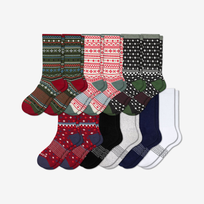 Shop Bombas Calf Sock 12-pack In Holiday Solids Multi