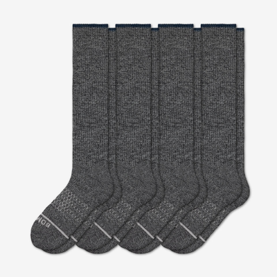 Shop Bombas Merino Wool Blend Knee-high Sock 4-pack In Charcoal
