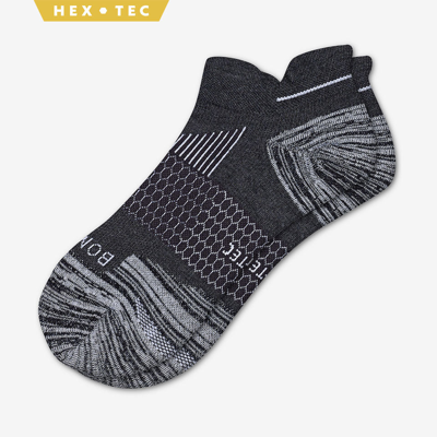 Shop Bombas Running Ankle Socks In Charcoal