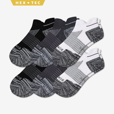 Shop Bombas Running Ankle Sock 6-pack In White Charcoal Black