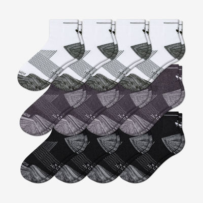 Shop Bombas Running Quarter Sock 12-pack In White Charcoal Black Bee
