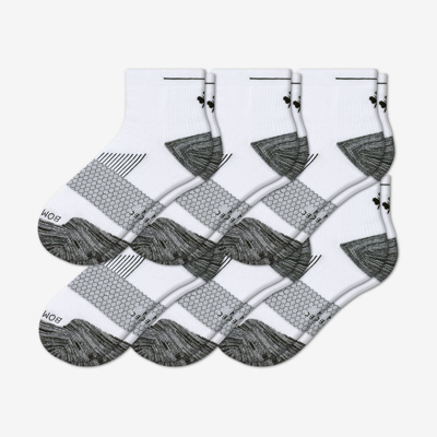 Bombas Running Quarter Sock 6-pack In White Bee