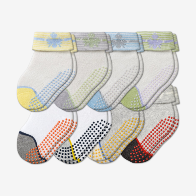 Shop Bombas Baby Gripper Socks 8-pack (6-12 Months) In White Stripe Mix