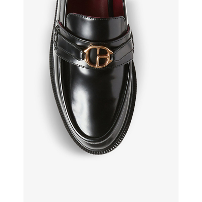 Shop Claudie Pierlot Women's Noir / Gris Aude Patent Leather Loafers