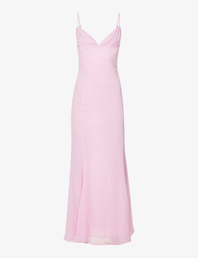 Shop House Of Cb Women's Pink Loren Sweetheart-neck Mesh Maxi Dress