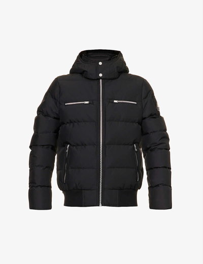 Moose Knuckles Navy Blue Polyester Cloud Bomber Down Jacket In Blk