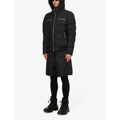 Moose Knuckles Navy Blue Polyester Cloud Bomber Down Jacket In Blk
