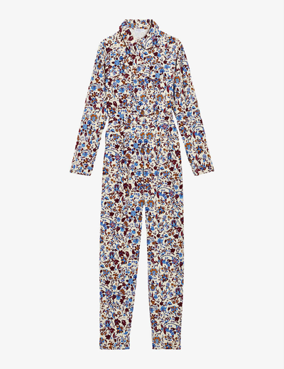 Claudie Pierlot Julie Floral print Cotton corduroy Jumpsuit In