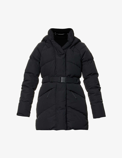 Shop Canada Goose Marlow Padded Belted Shell-down Coat In Black - Noir