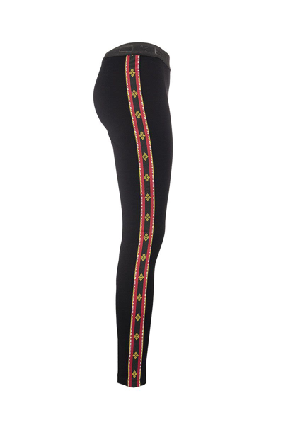 Shop Etro Jersey Leggings With Embroidered Band In Black