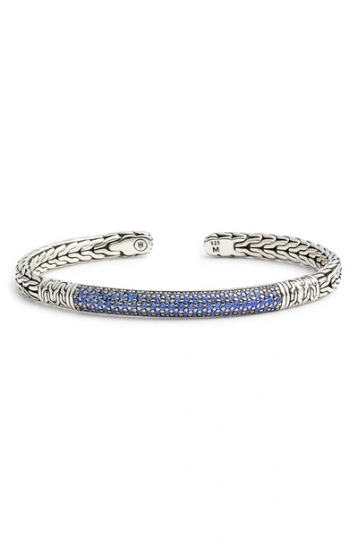 Shop John Hardy Classic Chain & Gemstone Cuff Bracelet In Silver/ Blue Sapphire