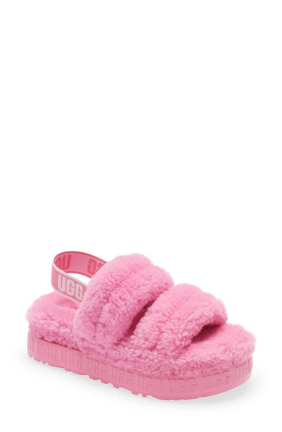 Shop Ugg Oh Fluffita Genuine Shearling Slingback Sandal In Pink Bliss