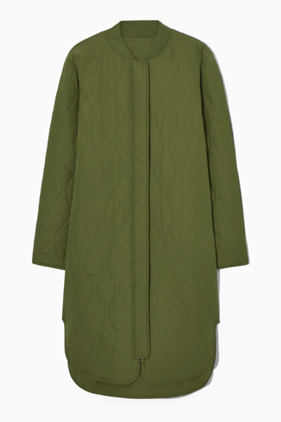 Cos Longline Quilted Liner Jacket In Green | ModeSens