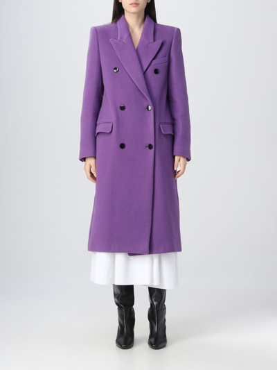 Shop Isabel Marant Coat  Woman Color Violet