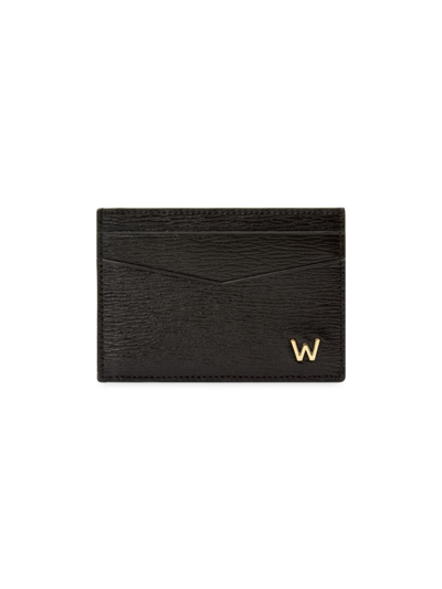 Shop Wolf Men's W Leather Cardholder In Black