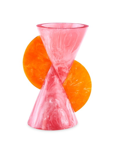 Shop Jonathan Adler Mustique Cone Vase In Pink/orange