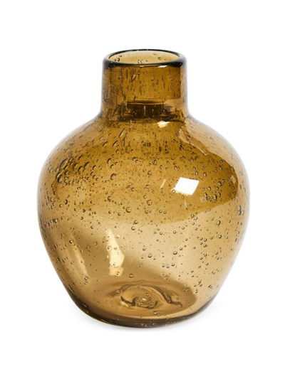 Shop Misette Bubble Glass Vase In Smoky Topaz