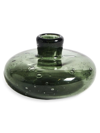 Shop Misette Bubble Glass Candleholder In Tourmaline Green