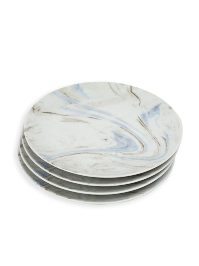 Shop Misette Natural Salad Plate 4-piece Set In Marble
