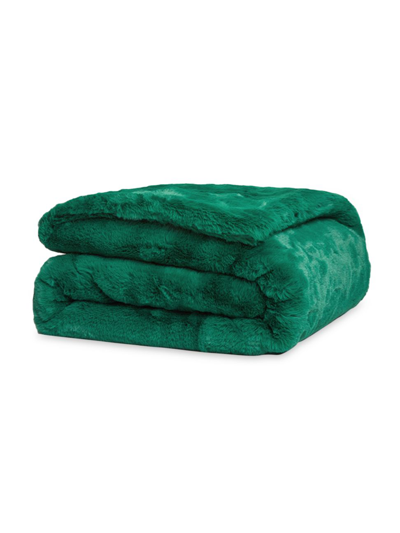 Shop Apparis Shiloh Faux Fur Blanket In Verdant Green