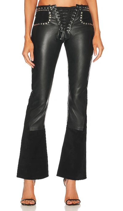 Shop Understated Leather Wild Cat Pants In Black
