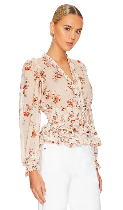 Shop V. Chapman Allegra Top In Natural Dainty Floral