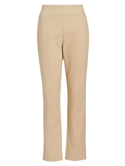 Shop Saks Fifth Avenue Women's Collection Knit Straight-leg Cropped Pants In Sesame