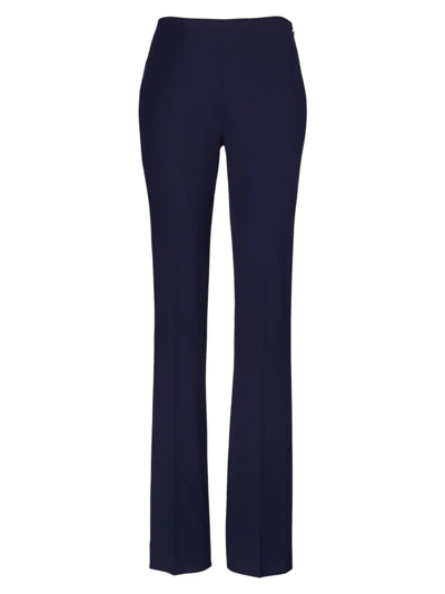 Shop Ralph Lauren Women's Iconic Style Alanda Wool-blend Pants In Navy