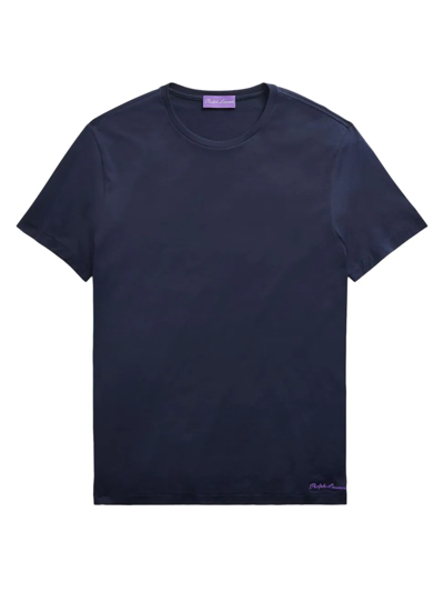 Shop Ralph Lauren Purple Label Men's Short-sleeve Crewneck Cotton Tee In Classic Chairman Navy
