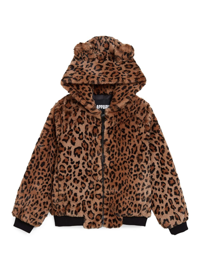 Shop Apparis Little Girl's & Girl's Lily 2 Jacket In Leopard