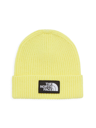 Shop The North Face Men's Tnf Logo Box Cuffed Beanie In Yellowtail