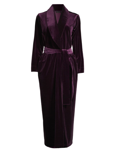Shop Natori Women's Purple Dove Natalie Velvet Robe In Blackberry